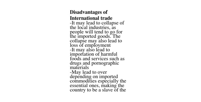 disadvantages of global trade