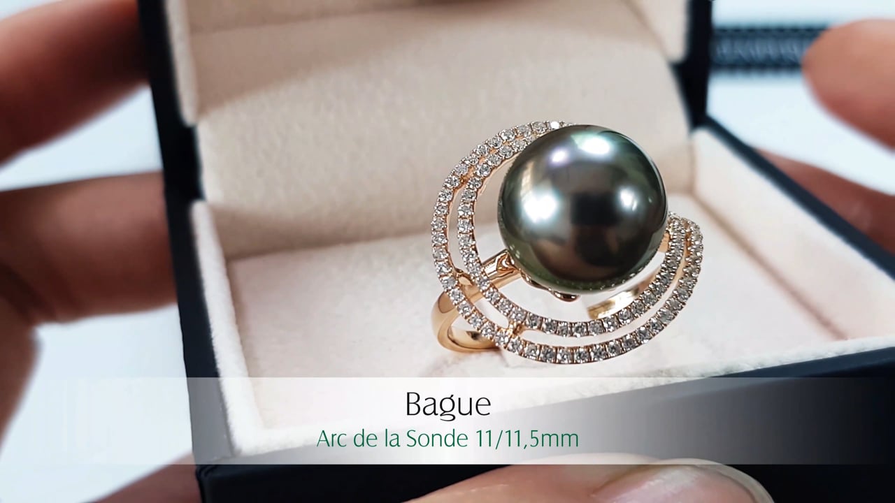 Bague Arc de la Sonde - Or jaune, Diamant & Perle de Tahiti 11/11.5mm | Gemperles