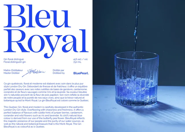 BleuRoyal Gin BluePearl Distillerie