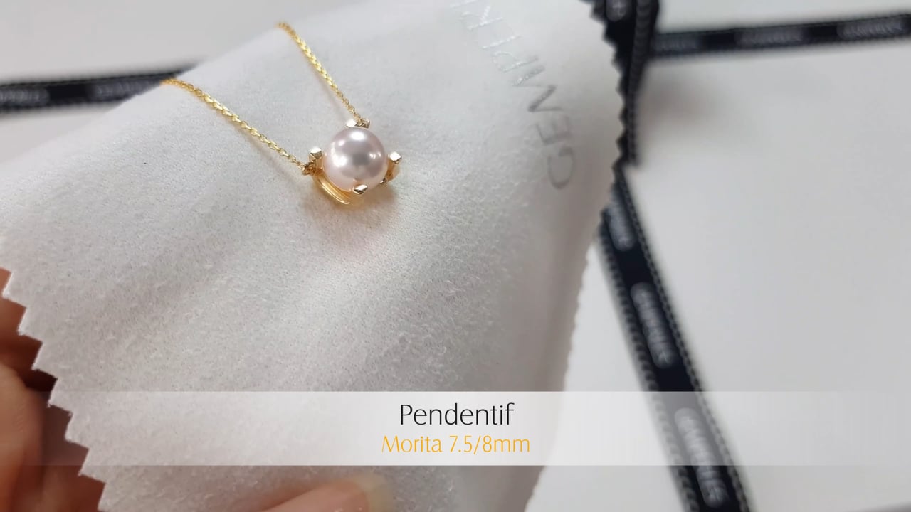 Ciondolo Morita - Oro Giallo & Perla Akoya 7.5/8mm, AAA | Gemperles