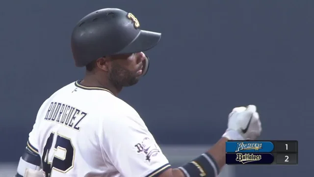 Japan. 26th June 2020. Adam Jones of the Orix Buffaloes hits a two-run home  run in the first inning against the Lotte Marines at Zozo Marine Stadium in  Chiba, near Tokyo, on