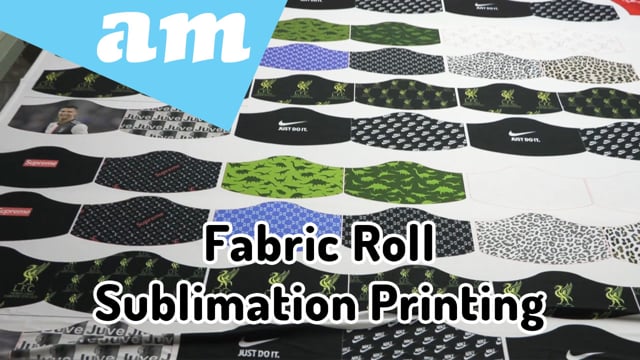 Maker Video: Fabric Roll of Facial Mask Clipped Design Printed on Large Format Sublimation Printer and Pressed