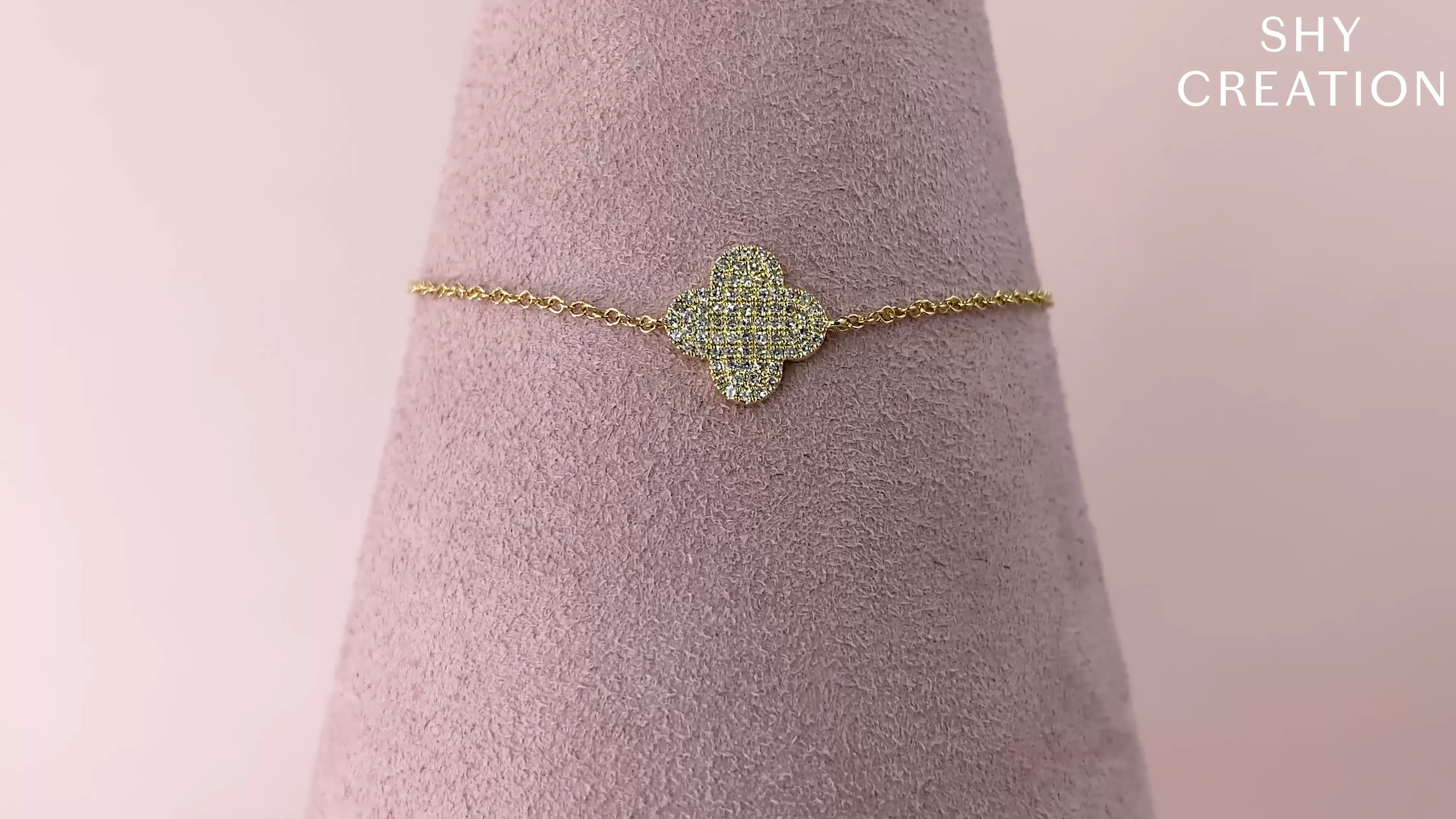0.16CT DIAMOND PAVE CLOVER BRACELET – Shy Creation