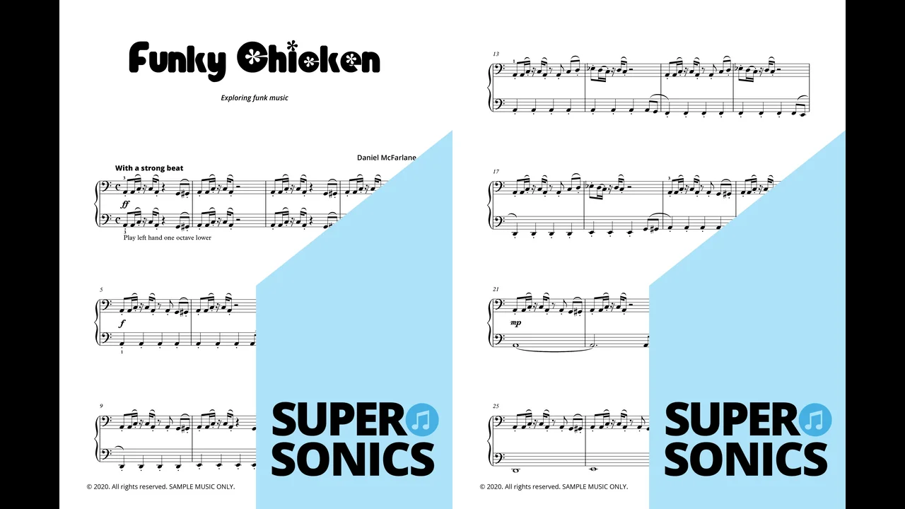 Funky Chicken (Early Intermediate - Grade 2) - Supersonics Piano