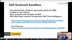 Power BI Self Enclosed Sandbox