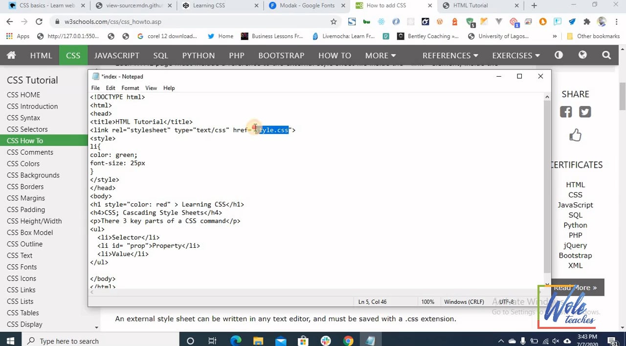 Adding Css To Html on Vimeo