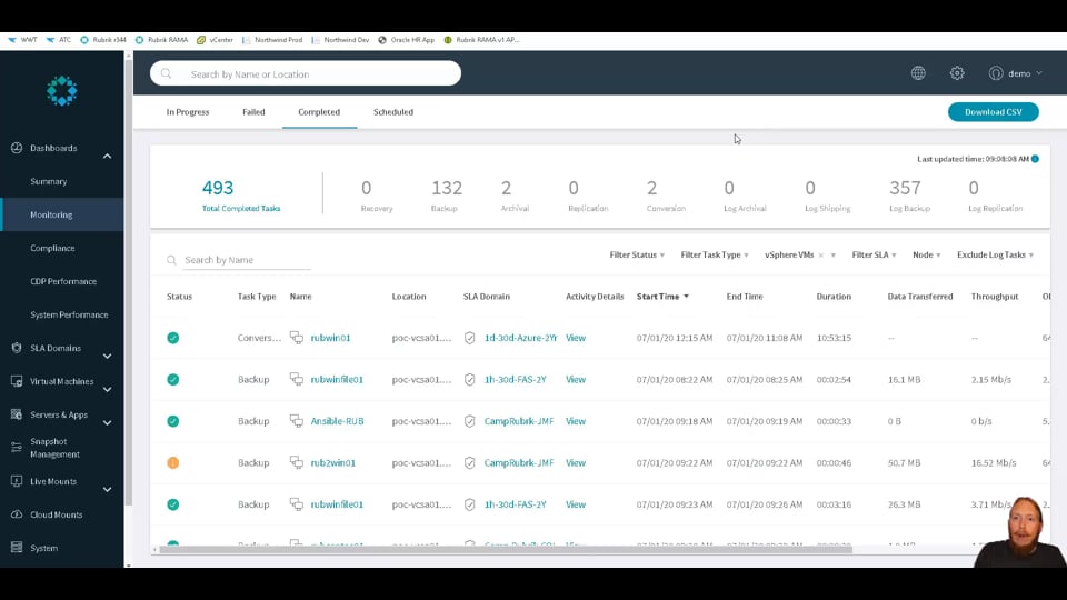 Rubrik CDM Login and Dashboards Tutorial