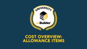Cost Overview: Allowance Items