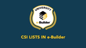 CSI Lists in e-Builder Enterprise