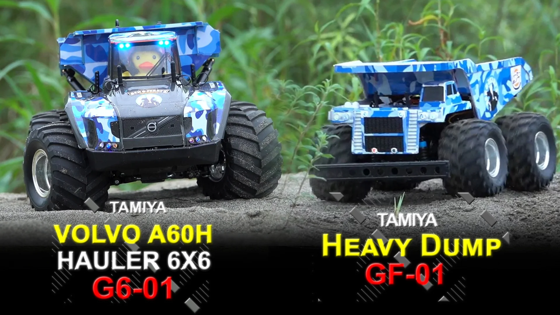 TAMIYA VOLVO A60H Hauler 6x6 G6-01 & Heavy Dump GF-01 砂山走行動画