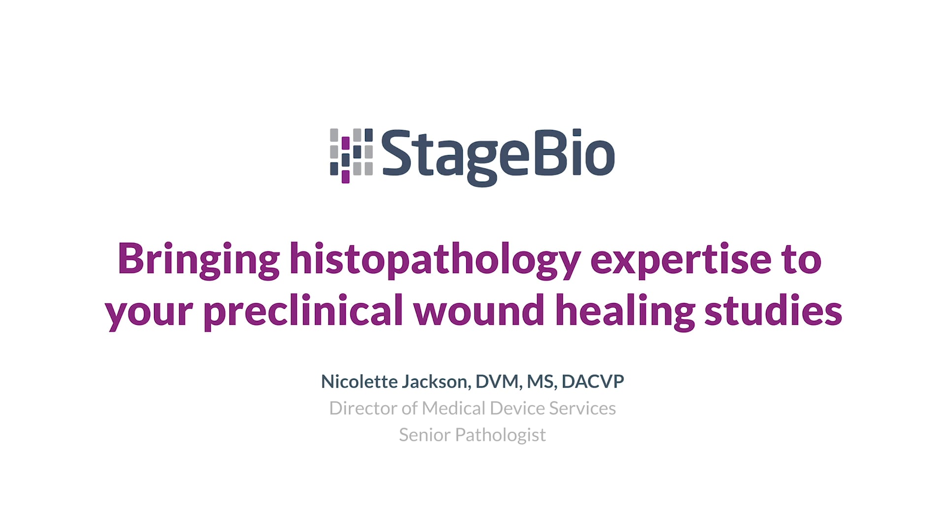 StageBio Wound Healing Services Dr. N. Jackson On Vimeo