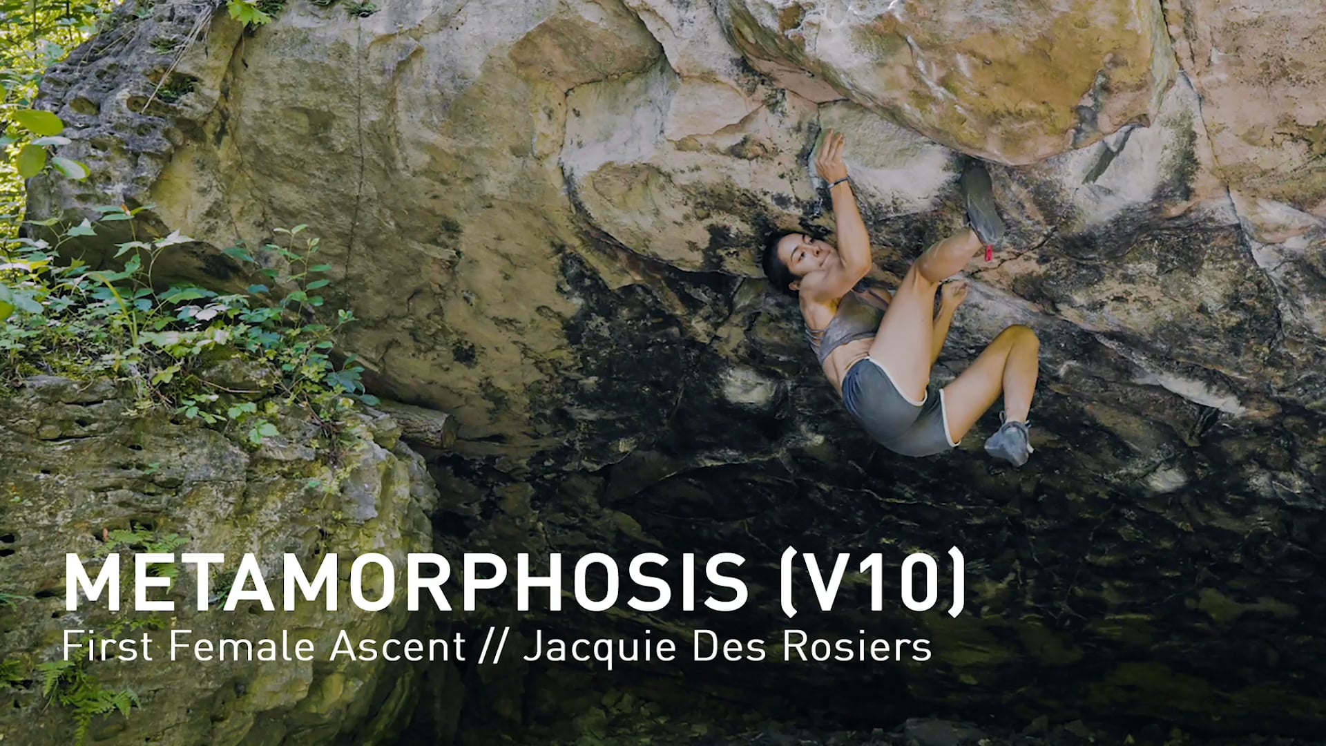 Jacquie Des Rosiers - First Female Ascent of Metamorphosis (V10)