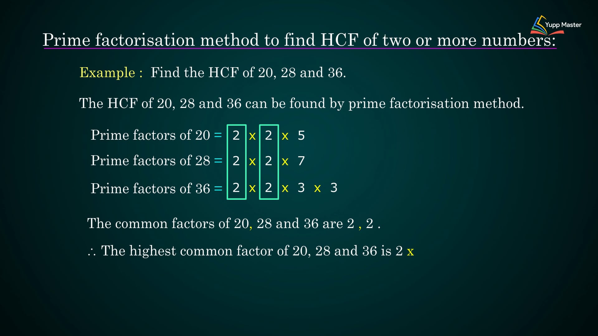 Finding HCF by Factorisation method on Vimeo
