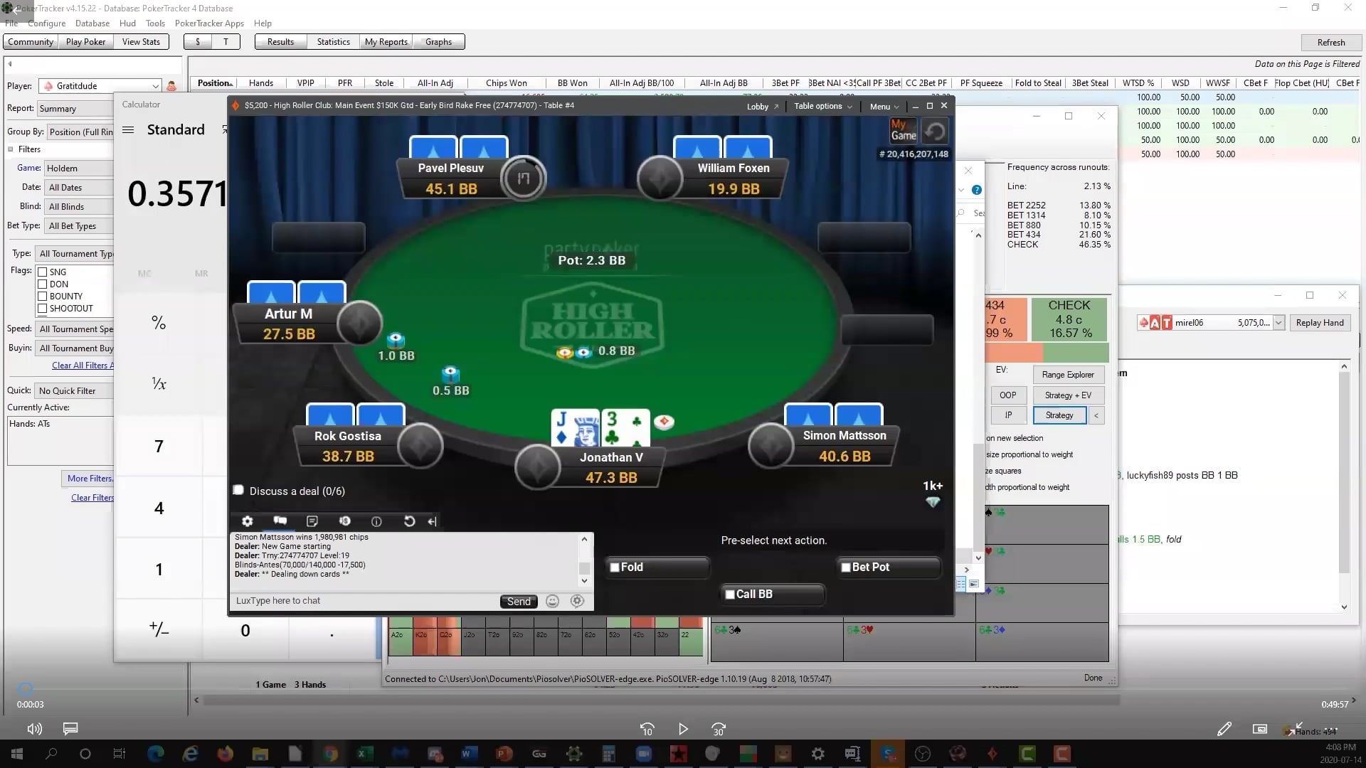 Partypoker $5k HR Final Table ICM Hand History Review