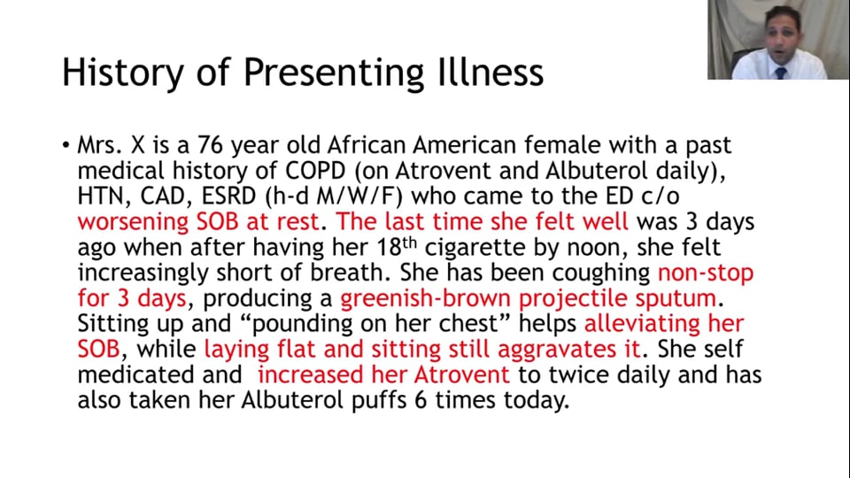 History of Presenting Illness