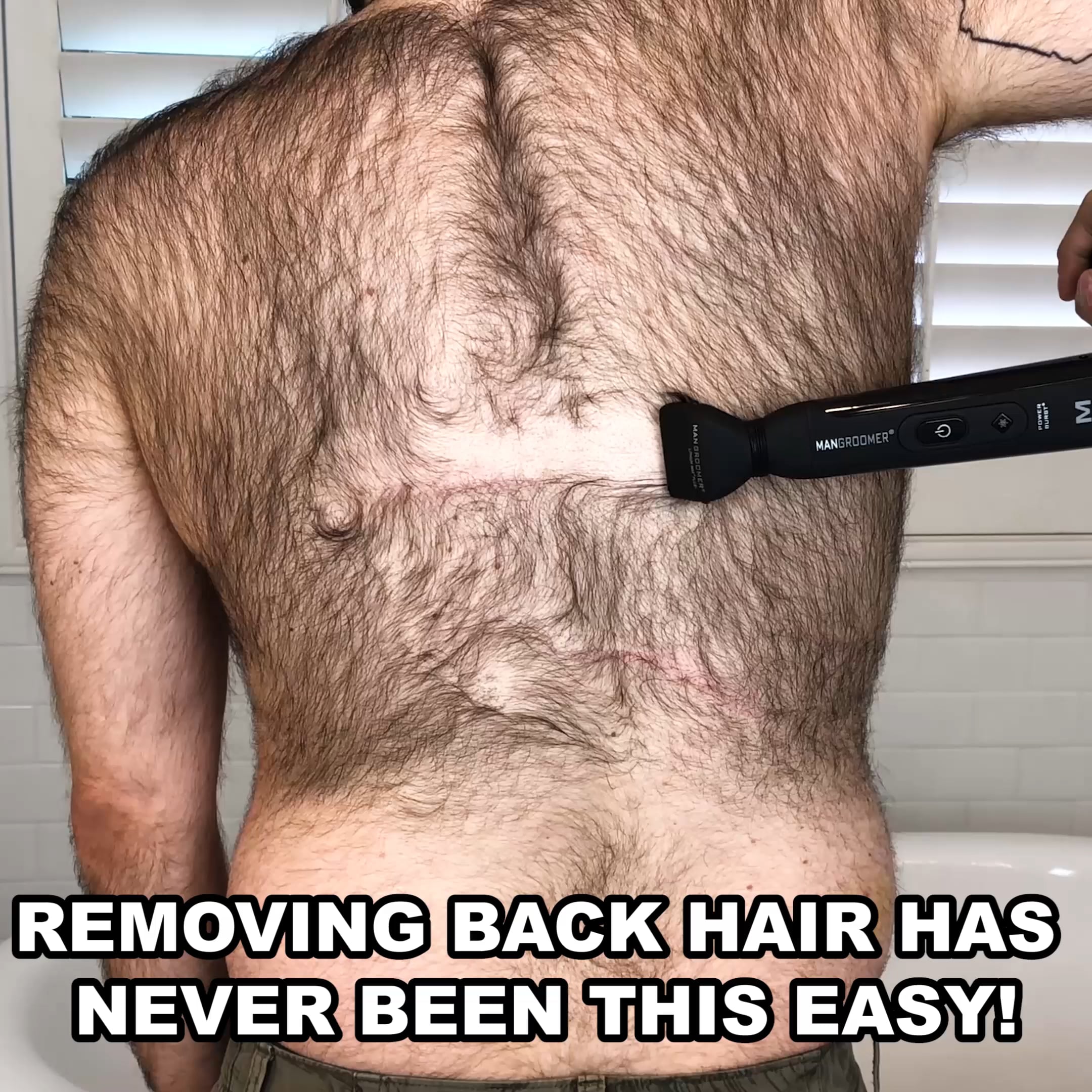 MANGROOMER LITHIUM MAX PLUS+ Back Hair Shaver mows down Super Hairy Backs