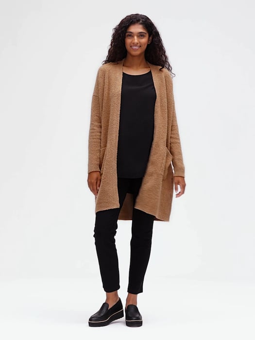 Organic Cotton Boucle Long Cardigan | EILEEN FISHER Organic Cotton Boucle Long Cardigan | EILEEN FISHER