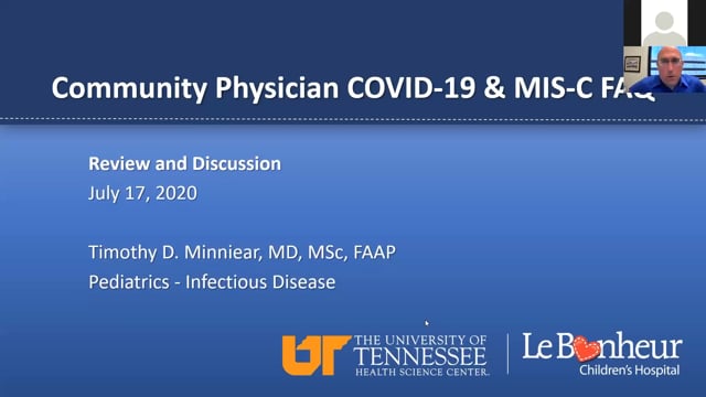 July 17, 2020: "Community Physician COVID-19 & MIS-C FAQ"