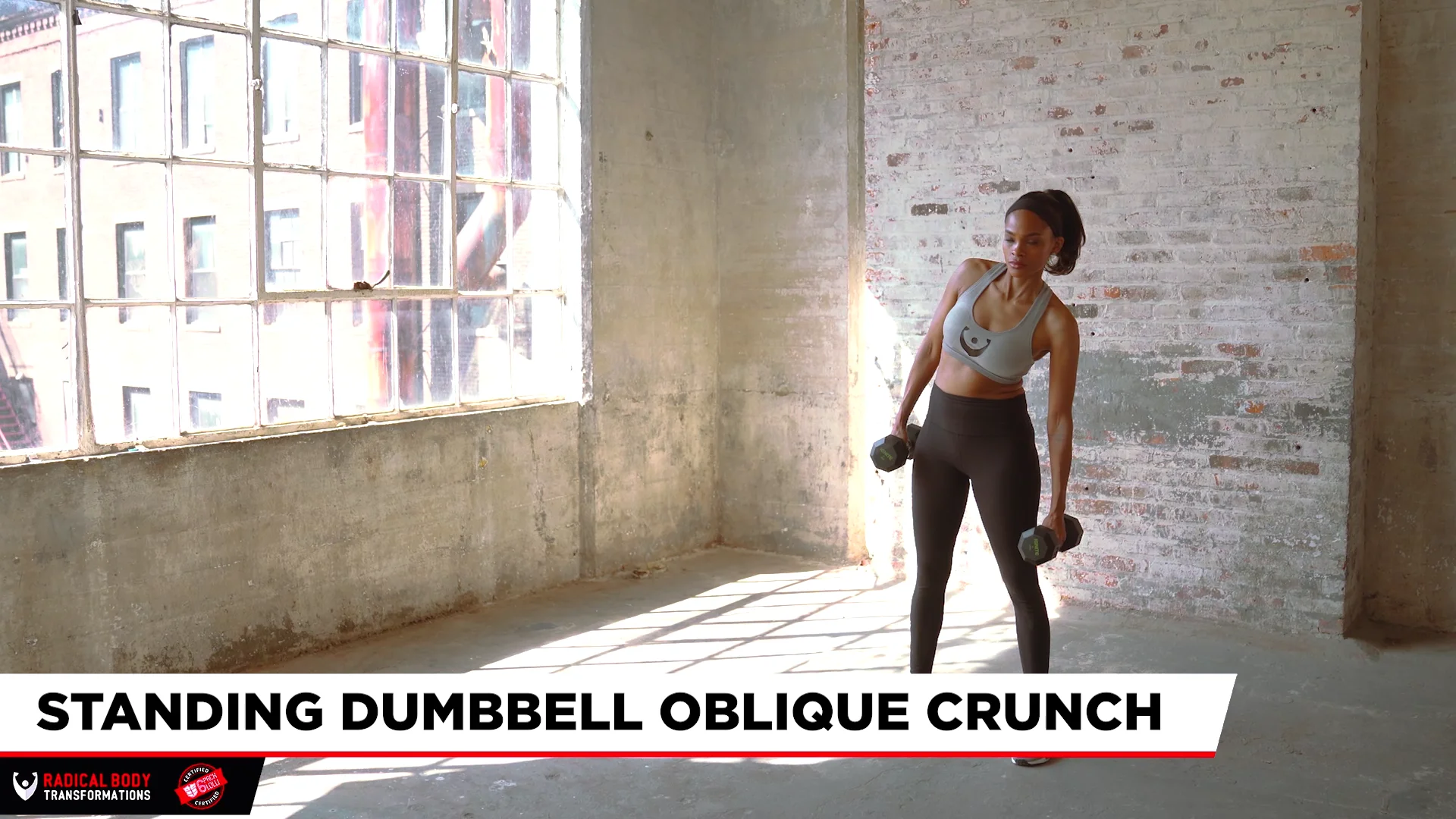 Oblique crunches online standing