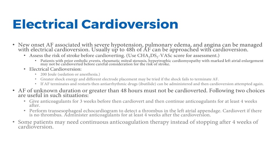 Management of Atrial Fibrillation