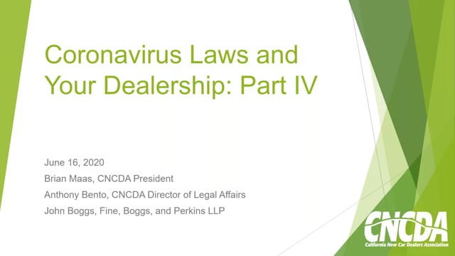 COVID-19 Updates – California New Car Dealers Association