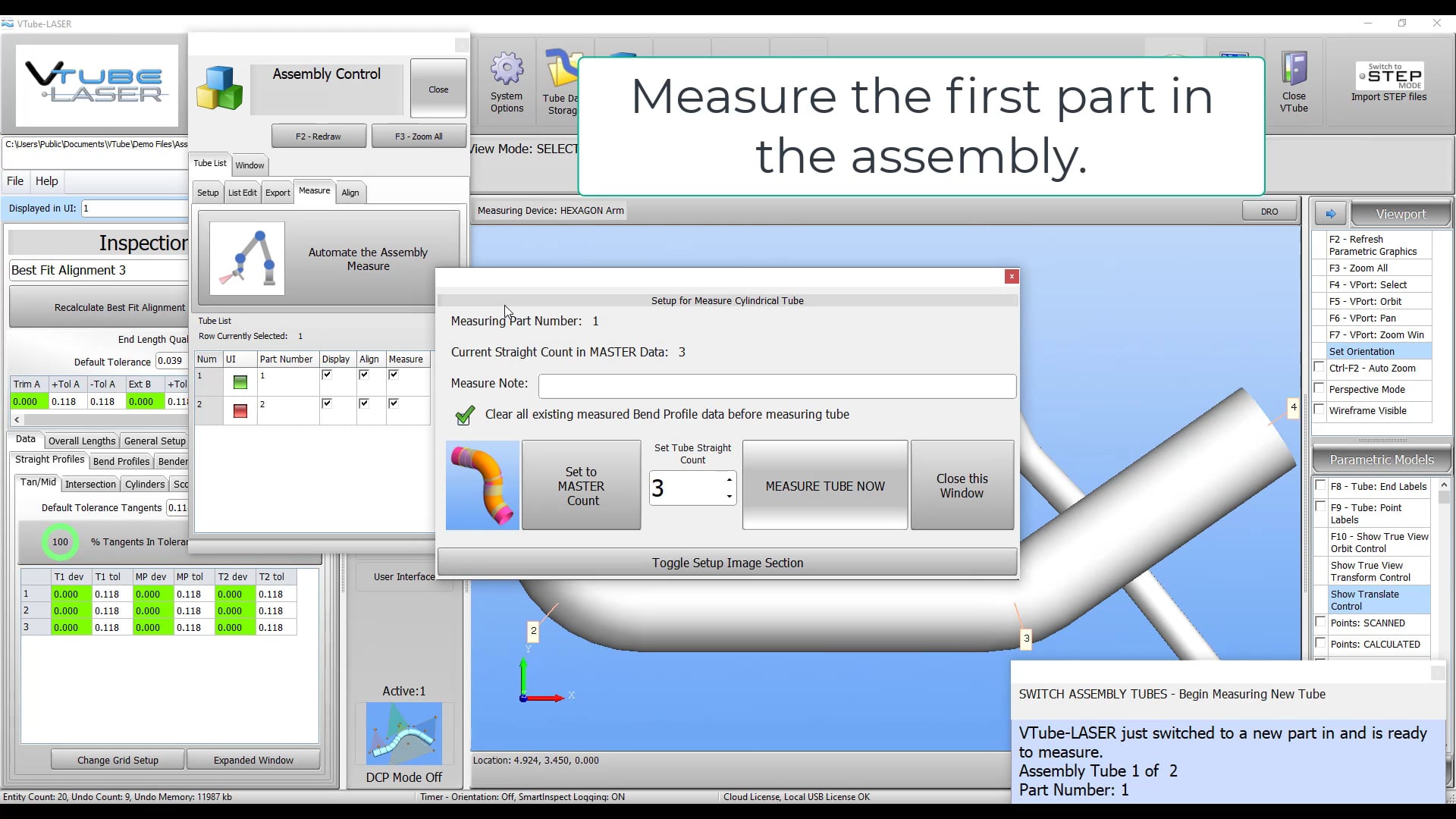 VTube-LASER v3 Full Assembly Alignment Control