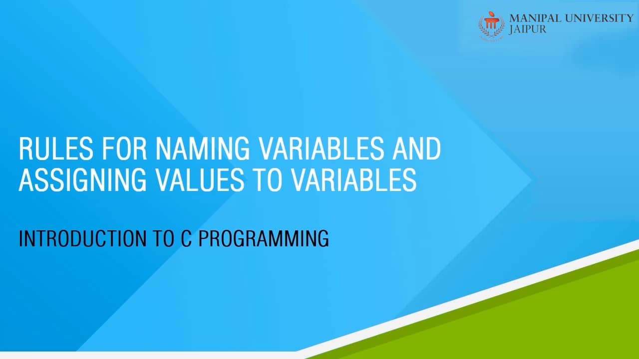 DCA1102_U1_V06_RULES FOR NAMING VARIABLES AND ASSIGNING VALUES TO ...