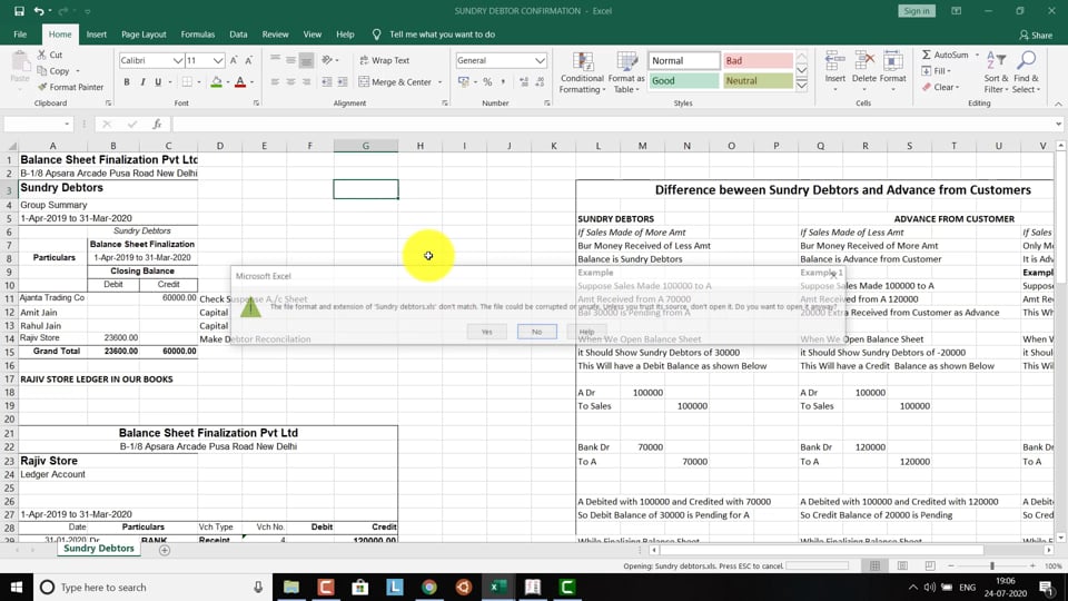 Step 3 Debtor and Creditor Confirmation and Reconcilation | Skillistan