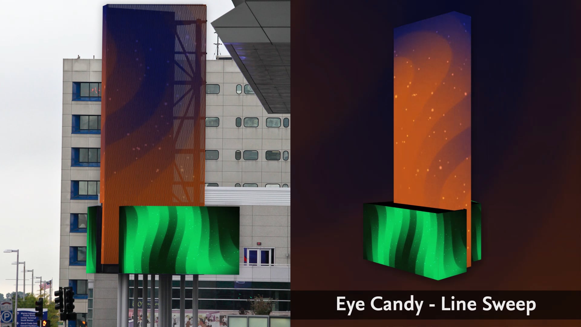 BCEC Marquee | Line Sweep Eye Candy