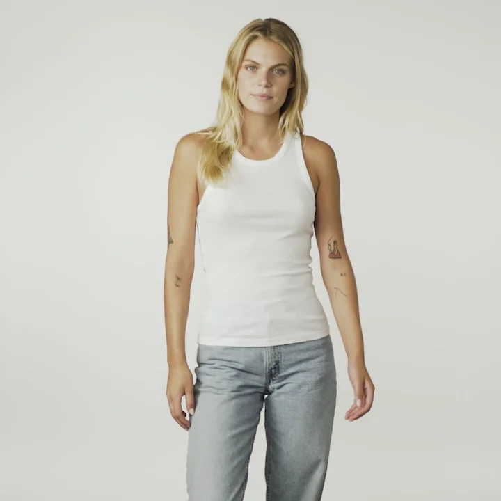 women's rib tank - white - Busbee McQuade women's rib tank - white - Busbee McQuade