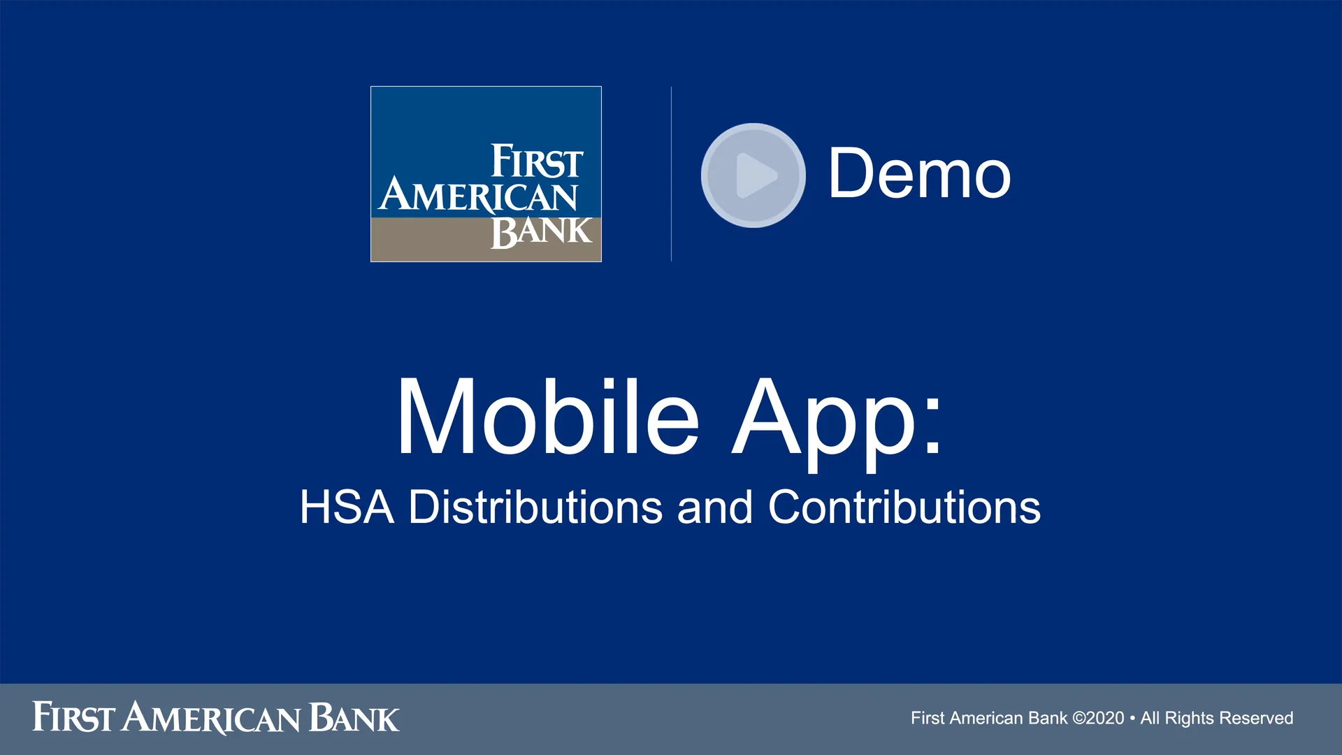 First American Bank Health Account Services Mobile App Health Savings