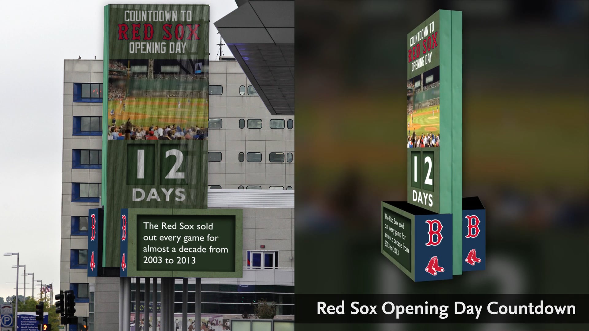 BCEC Marquee | Fenway Opening Day Countdown