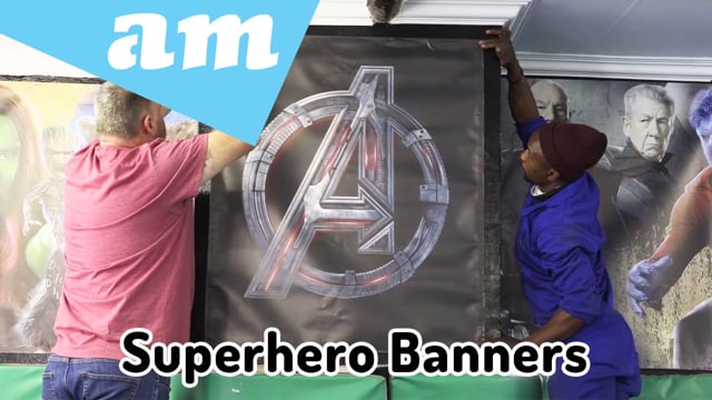 Maker Video: Superhero Banner Printed on PVC Banner Material and Mount on the Wall for Gym Decoration