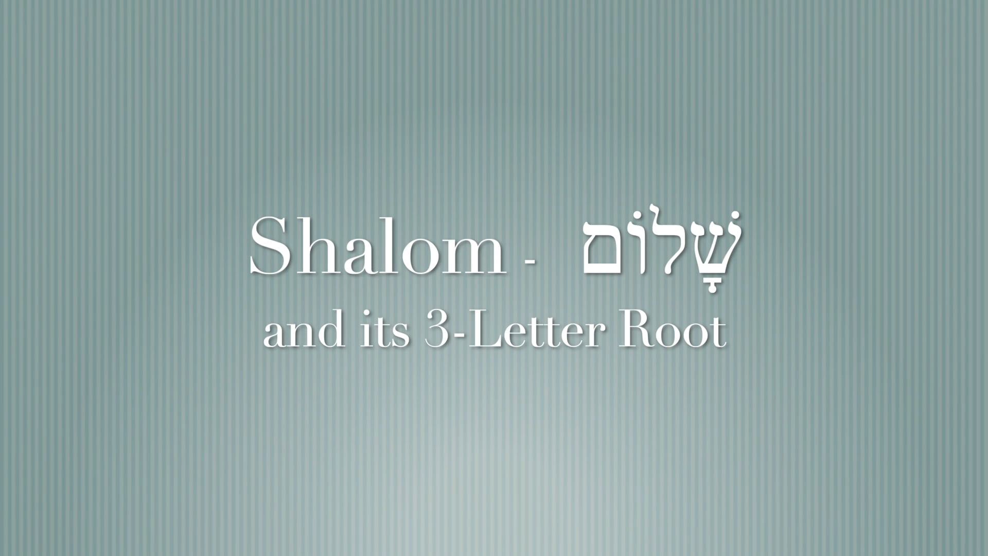 What Shalom Really Means On Vimeo