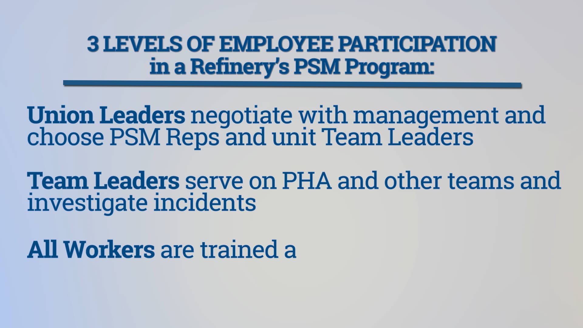 PSM: Employee Participation and Stop Work Authority (2020) on Vimeo