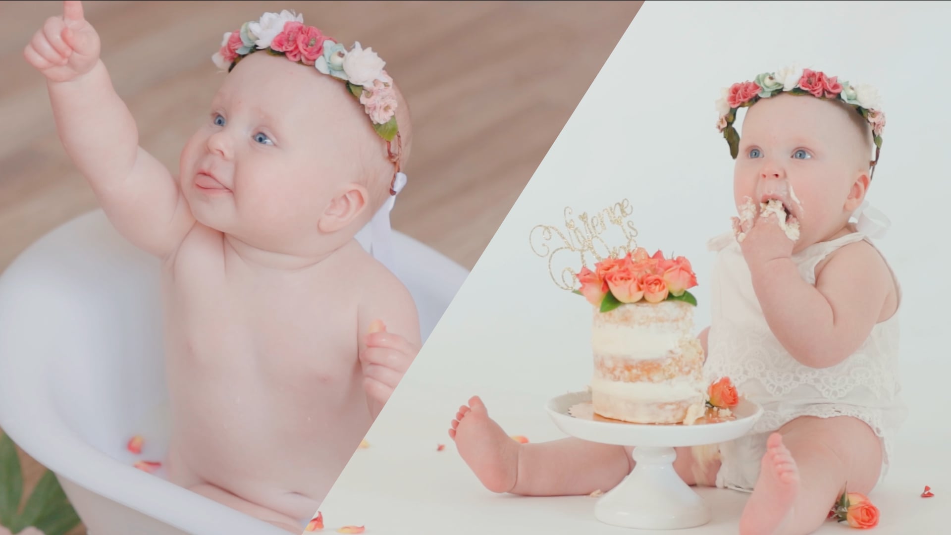 Cake Smash and Bath Time - Sugar Baby Photography