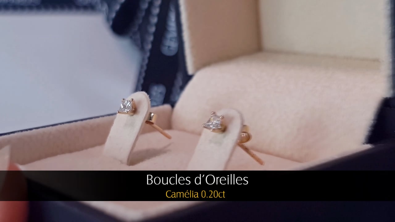 Orecchini Camélia - Oro Giallo & Diamanti 0.20ct | Gemperles
