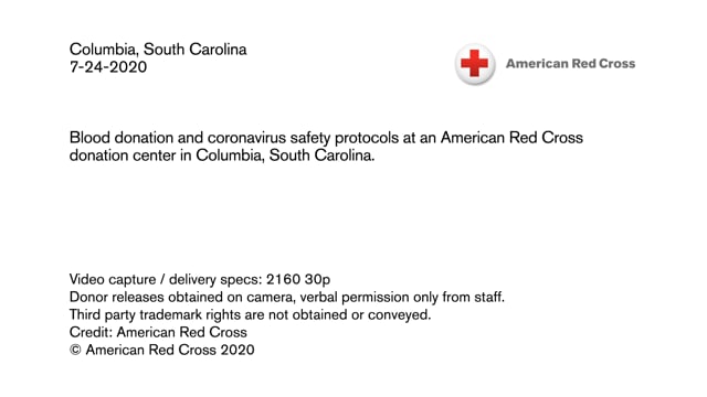 Biomed B-roll - Blood donation and coronavirus safety protocols in Columbia, South Carolina