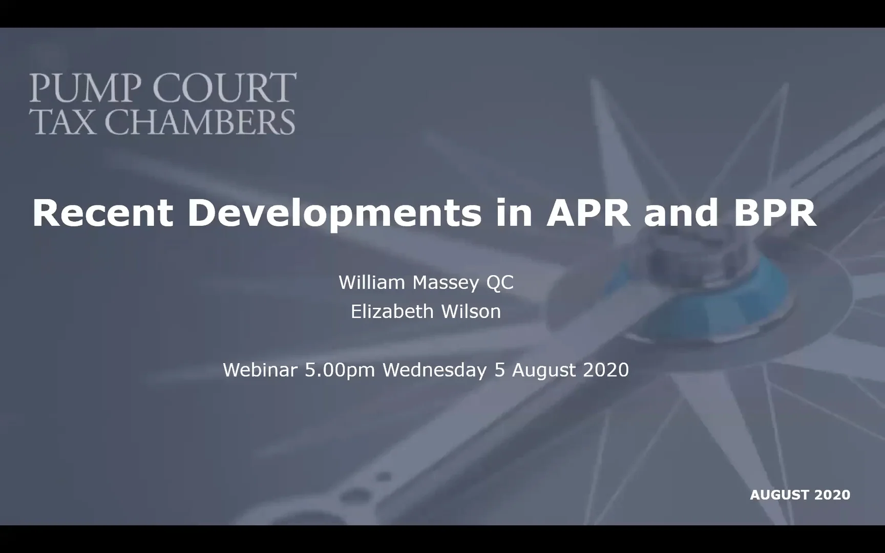 IHT: Recent developments in APR and BPR on Vimeo