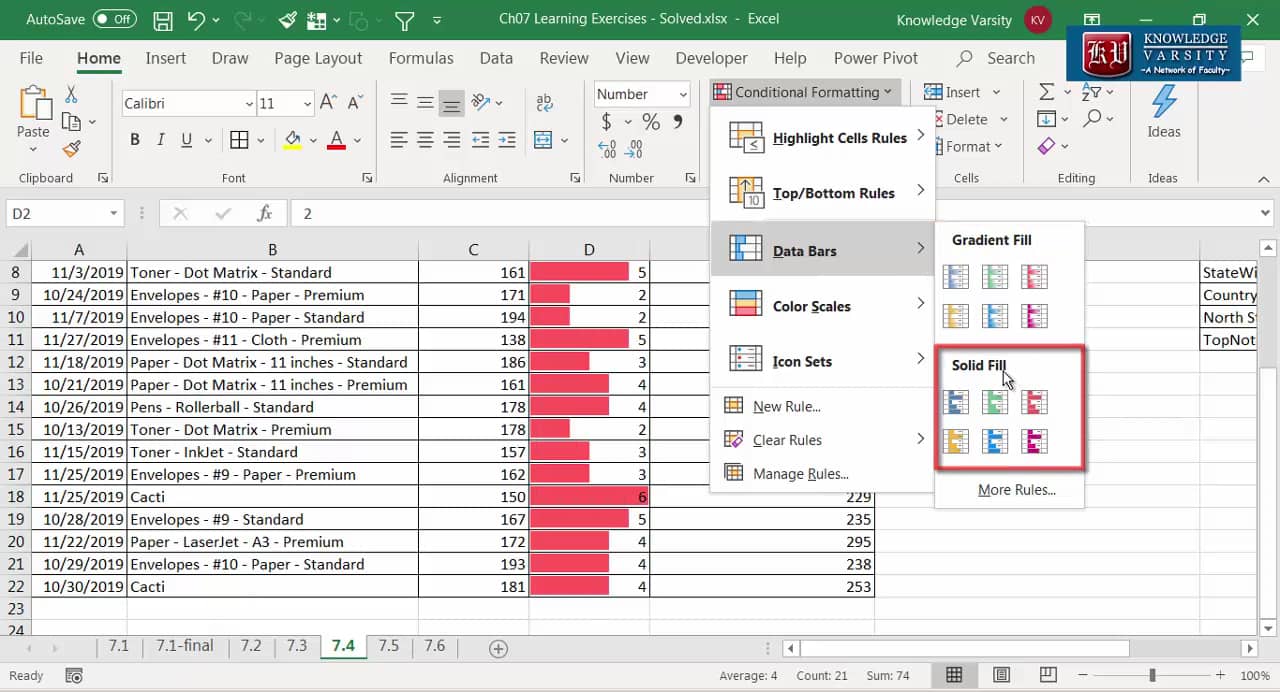 Conditional Formatting-Data Bars on Vimeo