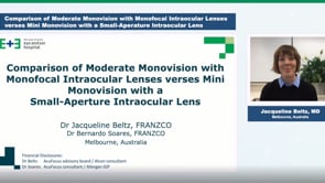 Comparison of Moderate Monovision with Monofocal IOLs vs. Mini Monovision with a Small-Aperture IOL, Jacqueline Beltz, MD