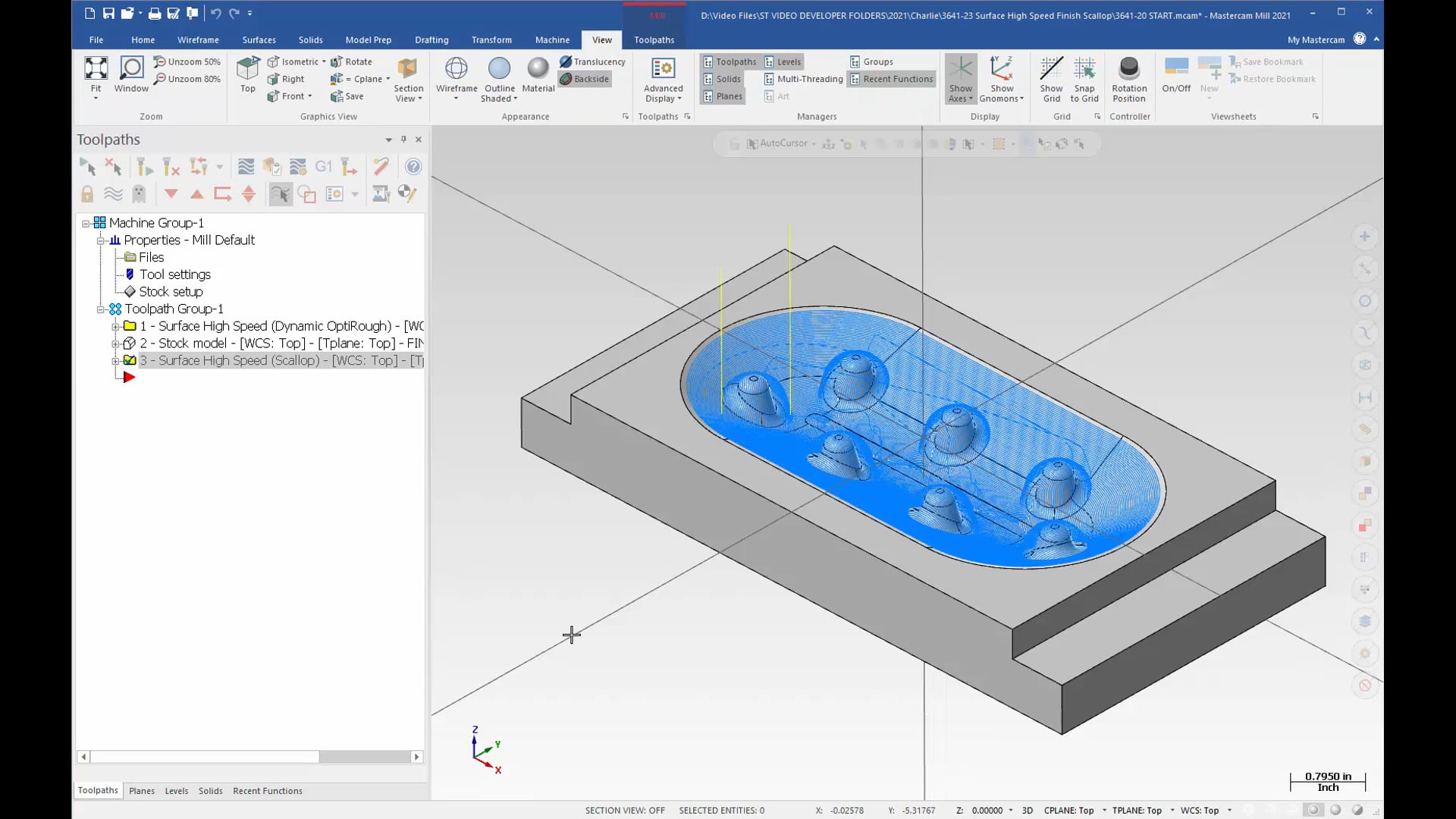 3D Mill Finishing Toolpaths