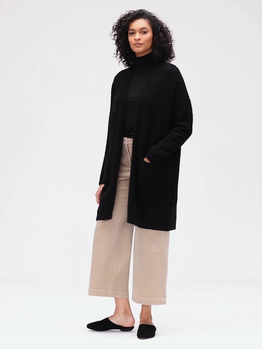 Organic Cotton Boucle Long Cardigan | EILEEN FISHER