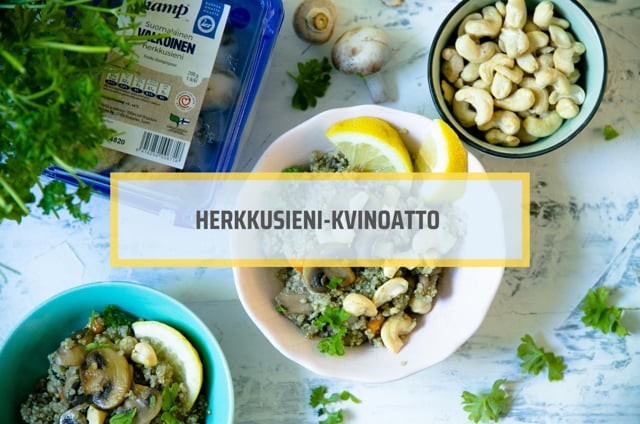 Herkullinen herkkusieni-kvinoatto