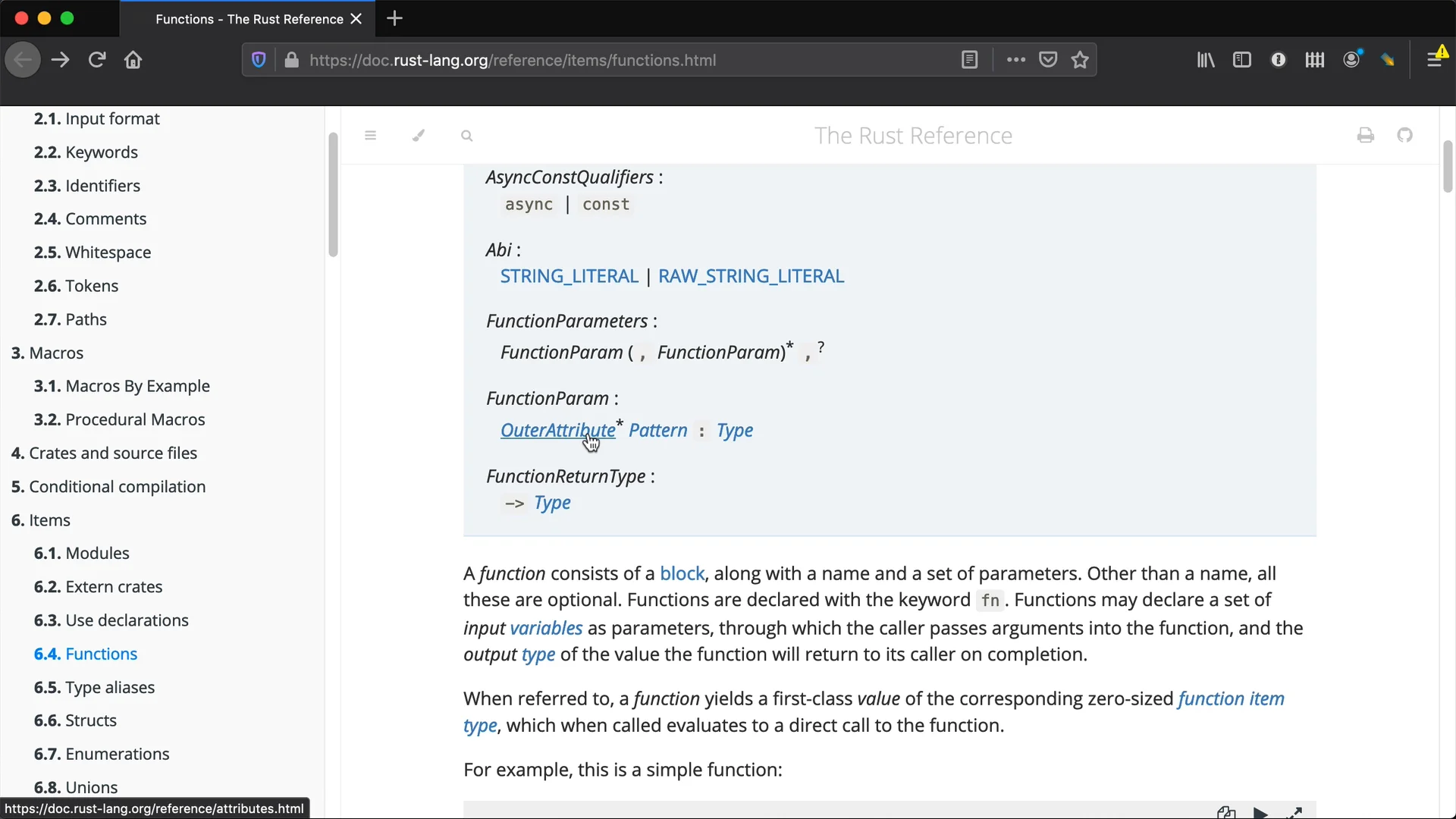 Define a function with parameters in Rust on Vimeo