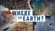 A collage showing four images of different areas on Earth. The "Where on Earth?" logo is in the center.