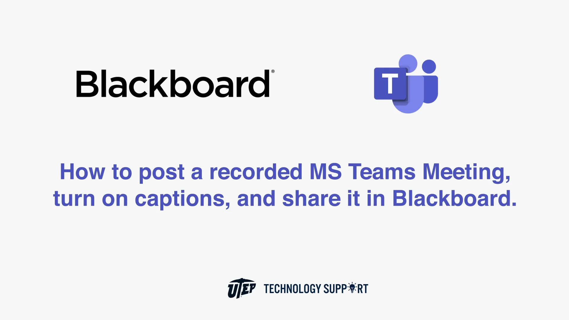 How to post a recorded MS Teams meeting in Blackboard on Vimeo