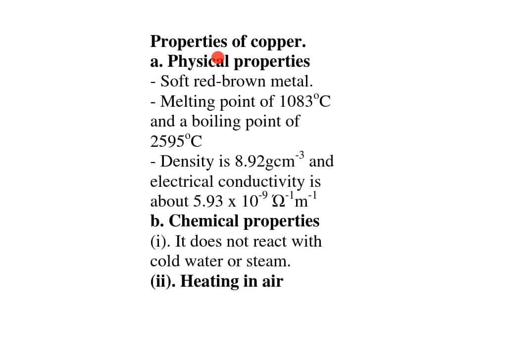 Chemical And Physical Properties Of Copper Tutorke