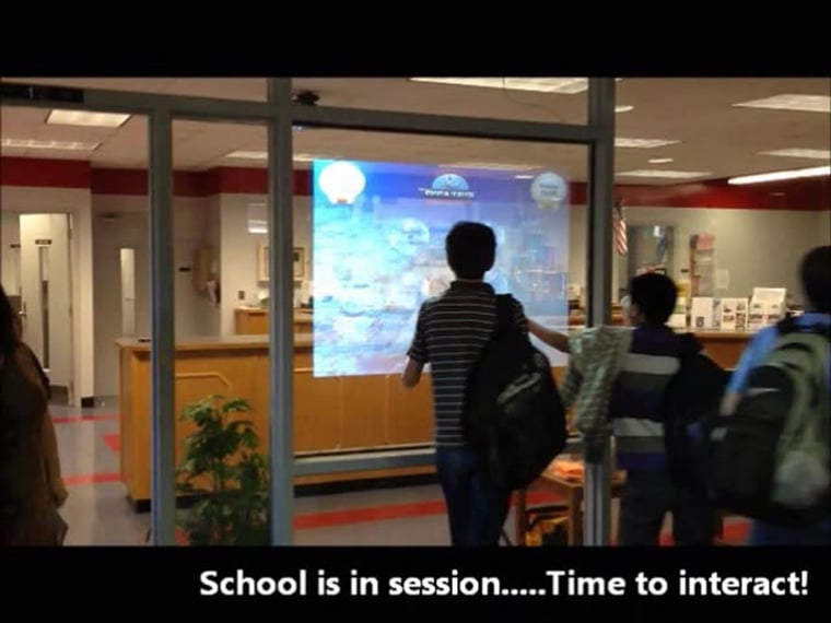 Interactive holographic window at Mayport Coastal Sciences Middle