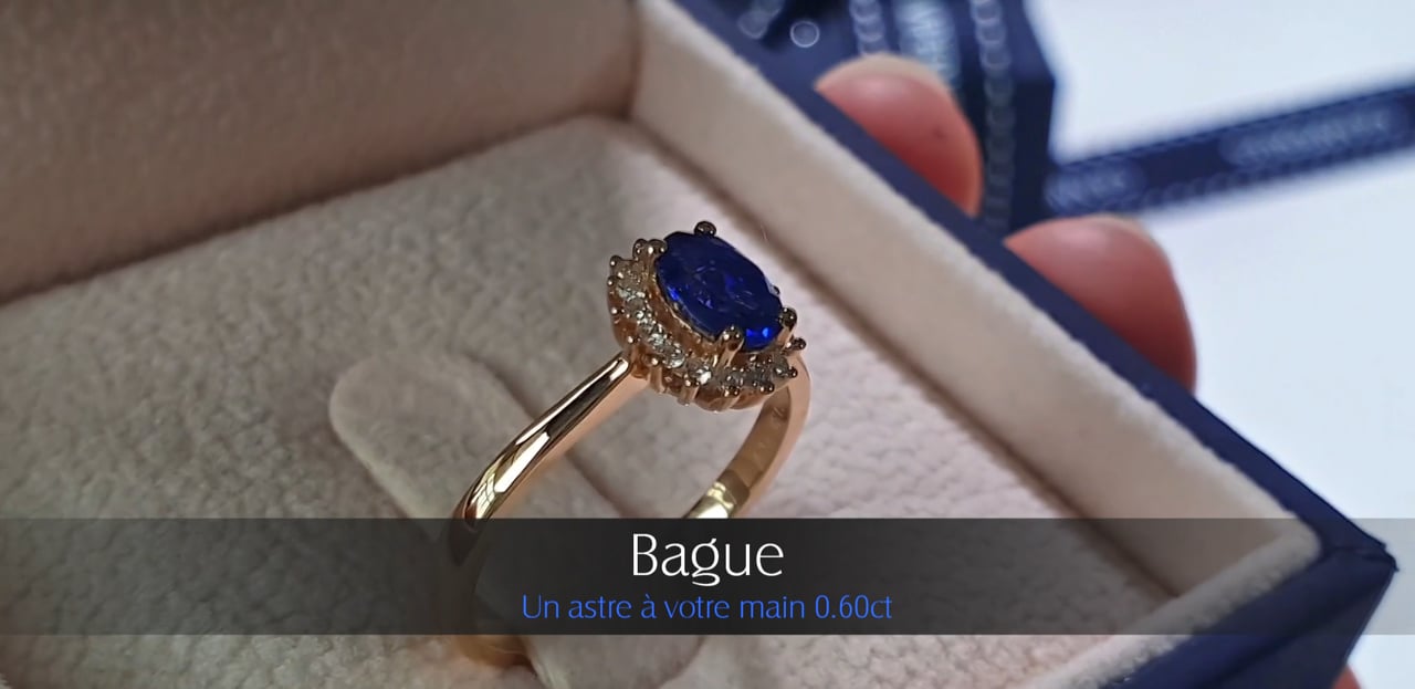 Anello Un Astre à Votre Main 0.60ct - Oro Giallo, Diamanti & Zaffiri | Gemperles